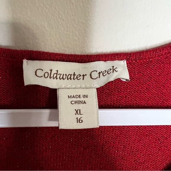 Coldwater Creek Red Metallic Knit Tank Top size XL - Picture 2 of 6